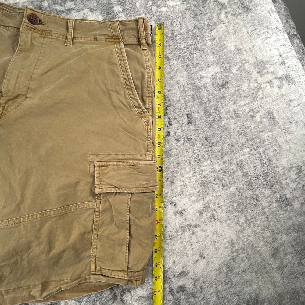 American Eagle Mens 33 Flex Cargo Shorts Khaki Solid Skater Utility Cargo - Picture 4 of 12